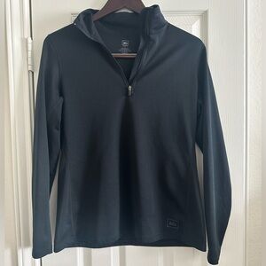 REI Women's Polartec 1/4 Zip Black Base Layer Pullover, Size Medium, Made in USA